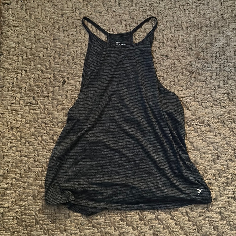 Old Navy Dark Grey High Neck Exercise Tank Top